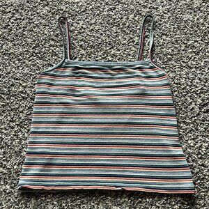 Brandy Melville Multicolored Striped Spaghetti Strap SM Tube Top Boho Festival
